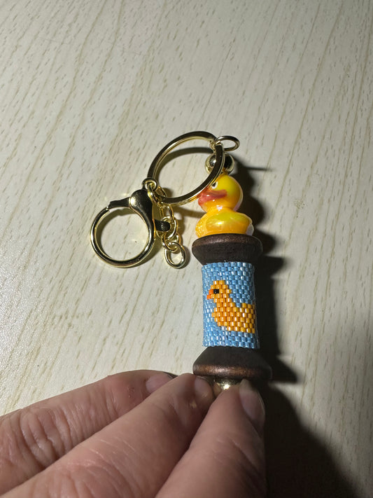Hand Beaded Duck Keychain/Purse Charm